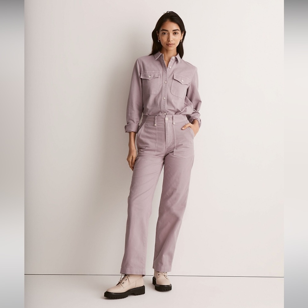 NWT Madewell The Perfect Vintage Wide-Leg Pant: Utility Edition  XS - Lavender